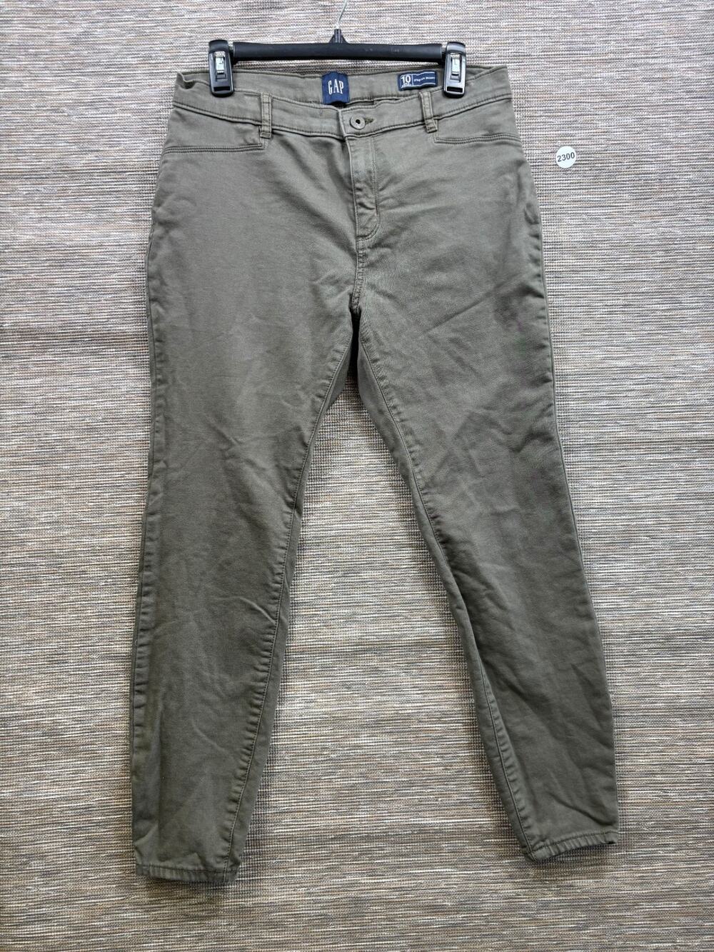 Gap Stretch Skinny Jeans Womens Size 10 Olive Green Mid Rise Denim